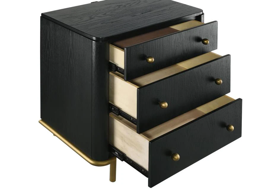Arianna Black Nightstand - Image 10