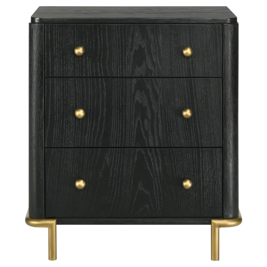 Arianna Black Nightstand - Image 3