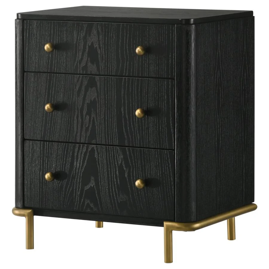 Arianna Black Nightstand - Image 4