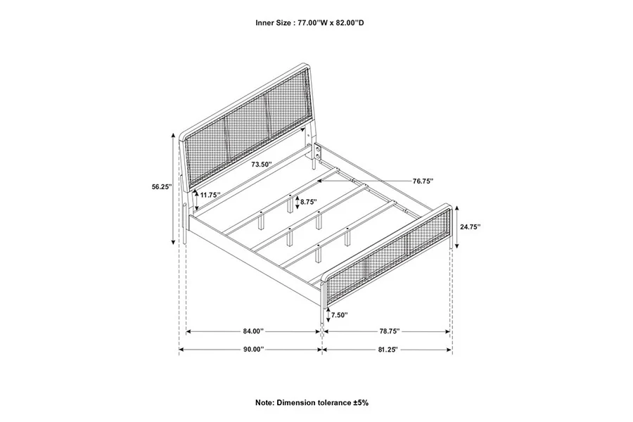 Arianna Sand Rattan King Bed - Image 11