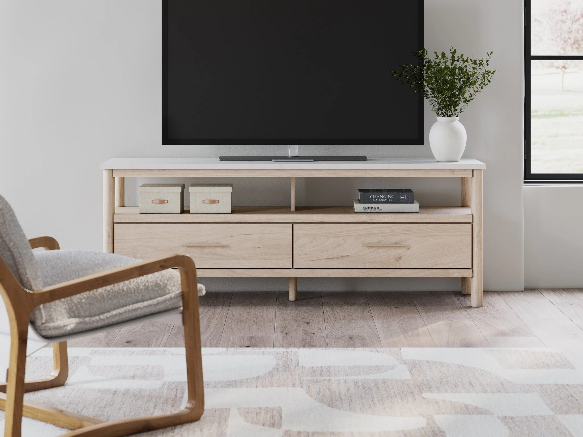 Cadyn Extra Large Light Tv Stand - Image 10