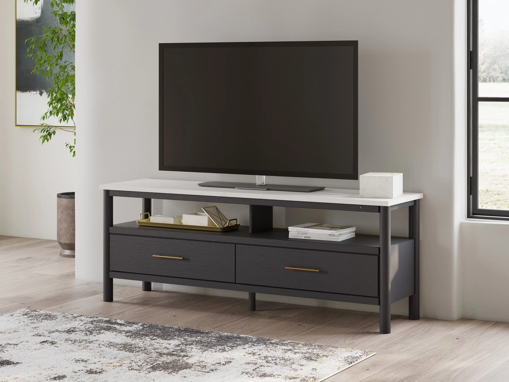 Cadyn Extra Large Dark Tv Stand - Image 2