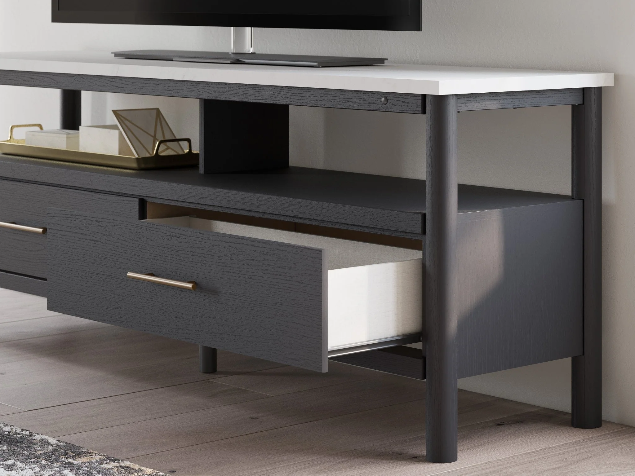 Cadyn Extra Large Dark Tv Stand - Image 7
