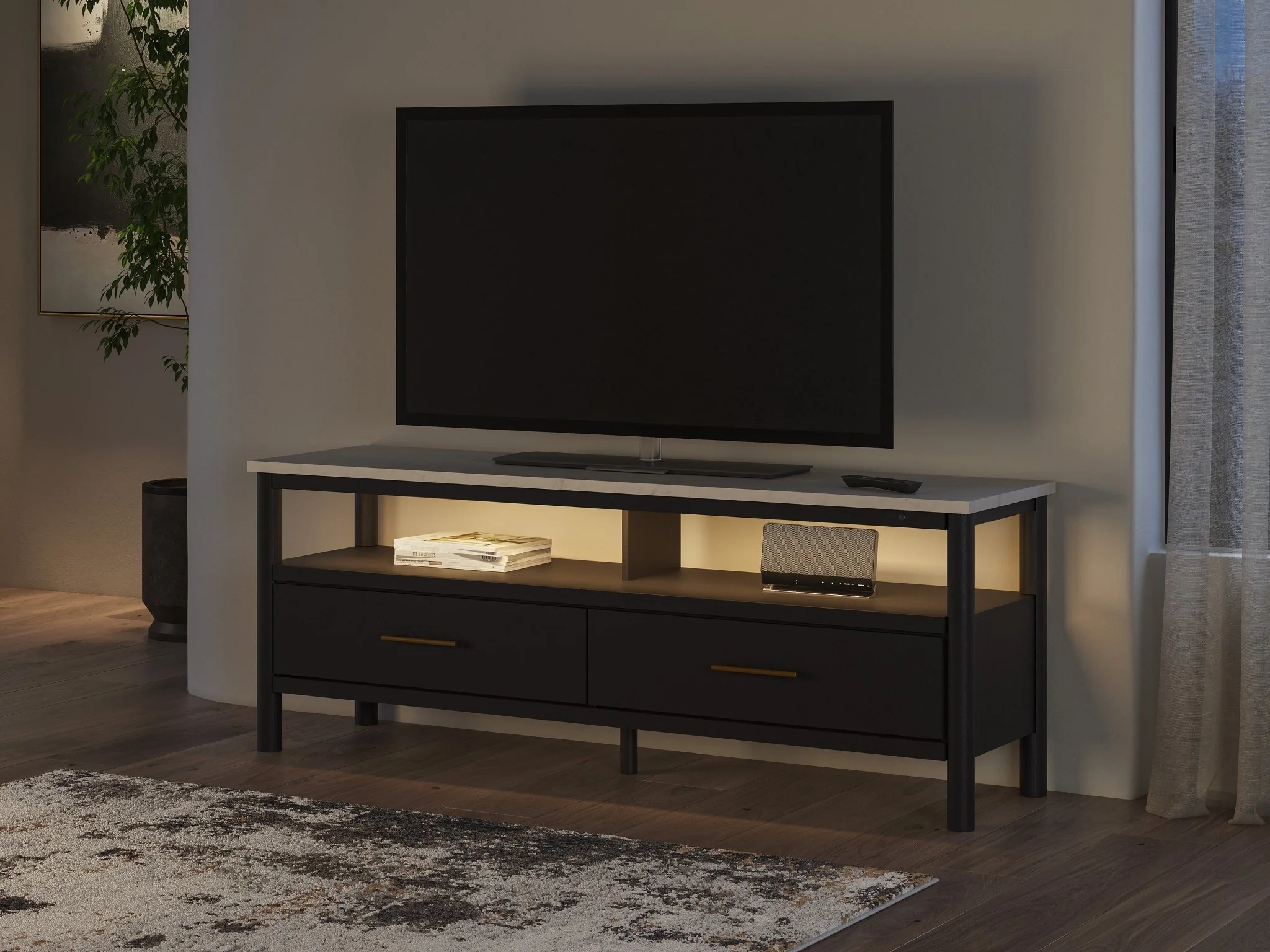 Cadyn Extra Large Dark Tv Stand - Image 9