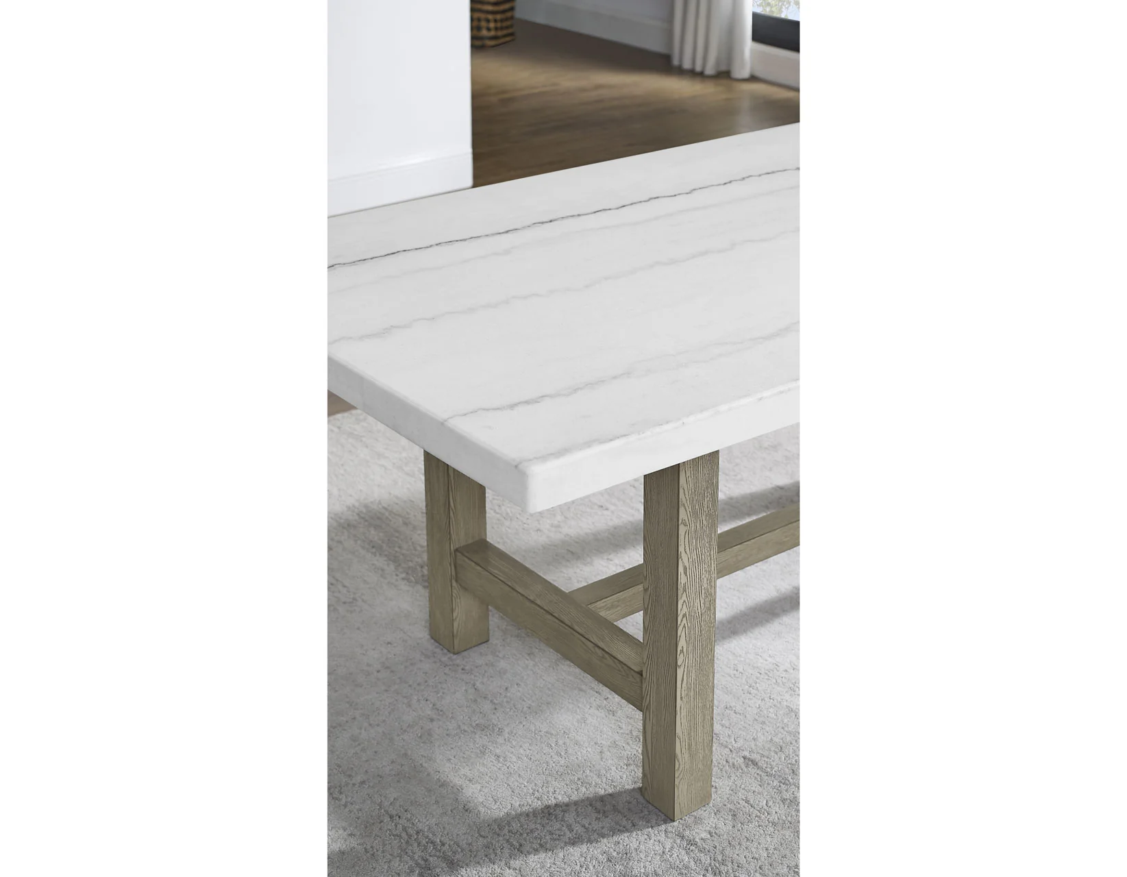 Carley Rectangle Marble Top Dining Table - Image 5