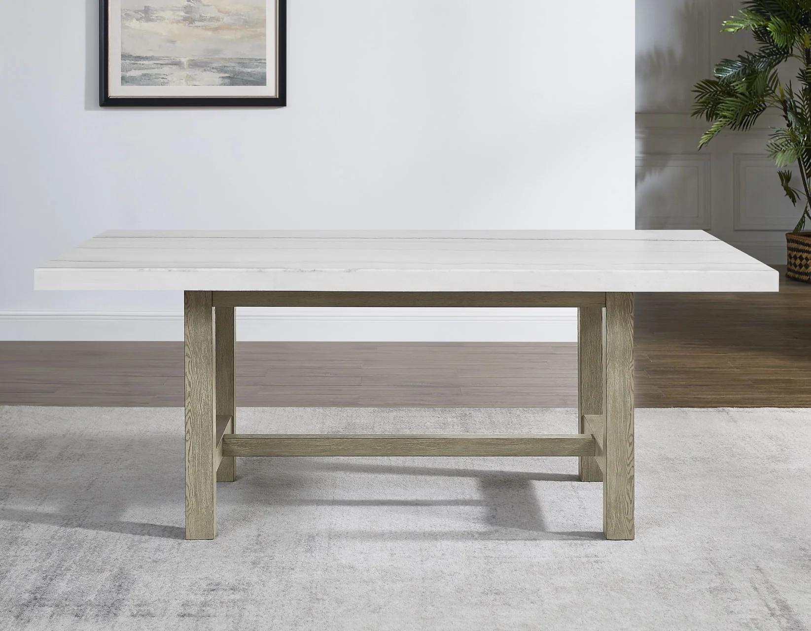 Carley Rectangle Marble Top Dining Table - Image 6