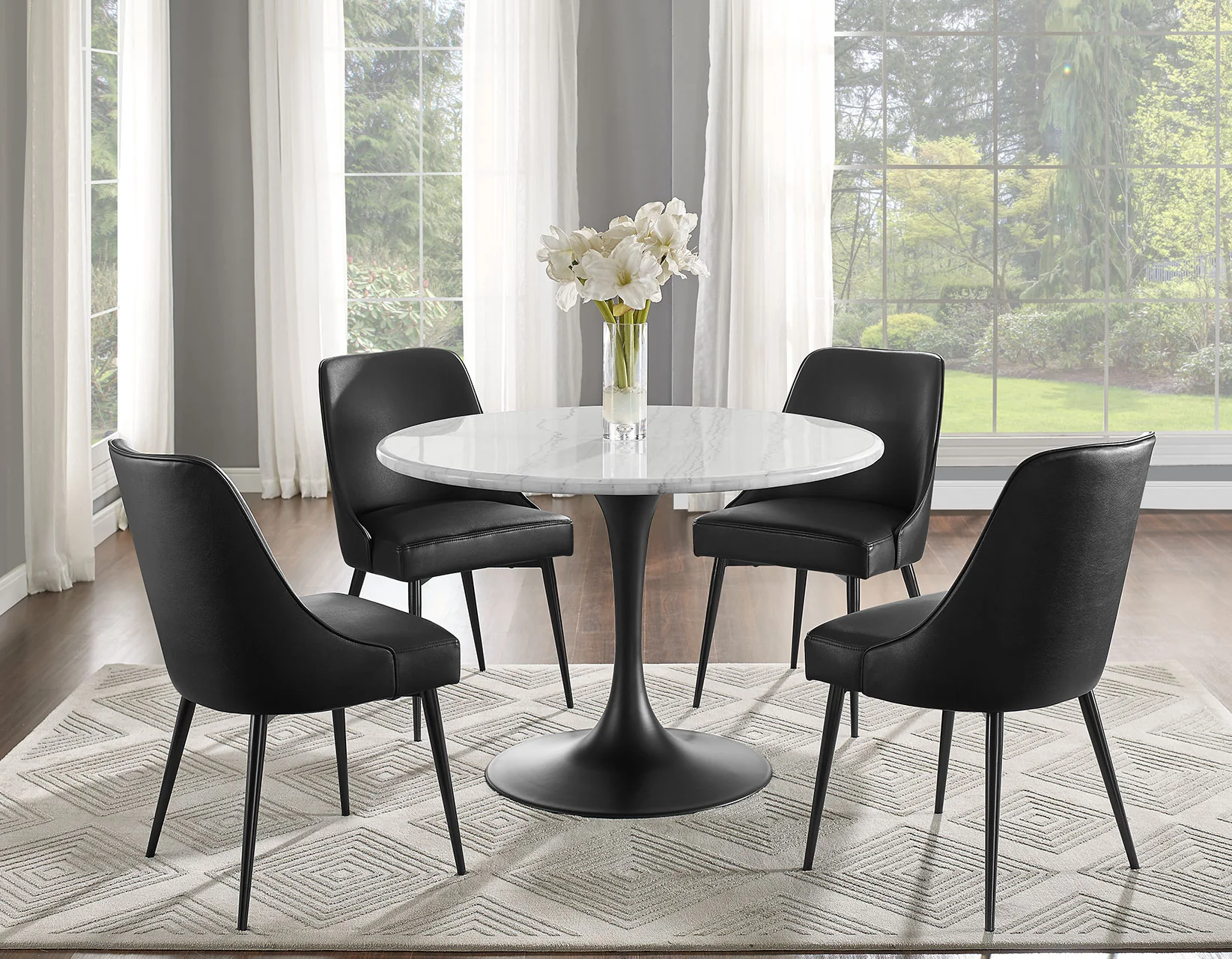 Colby Black Leatherette Dining Chairs (pr) - Image 7