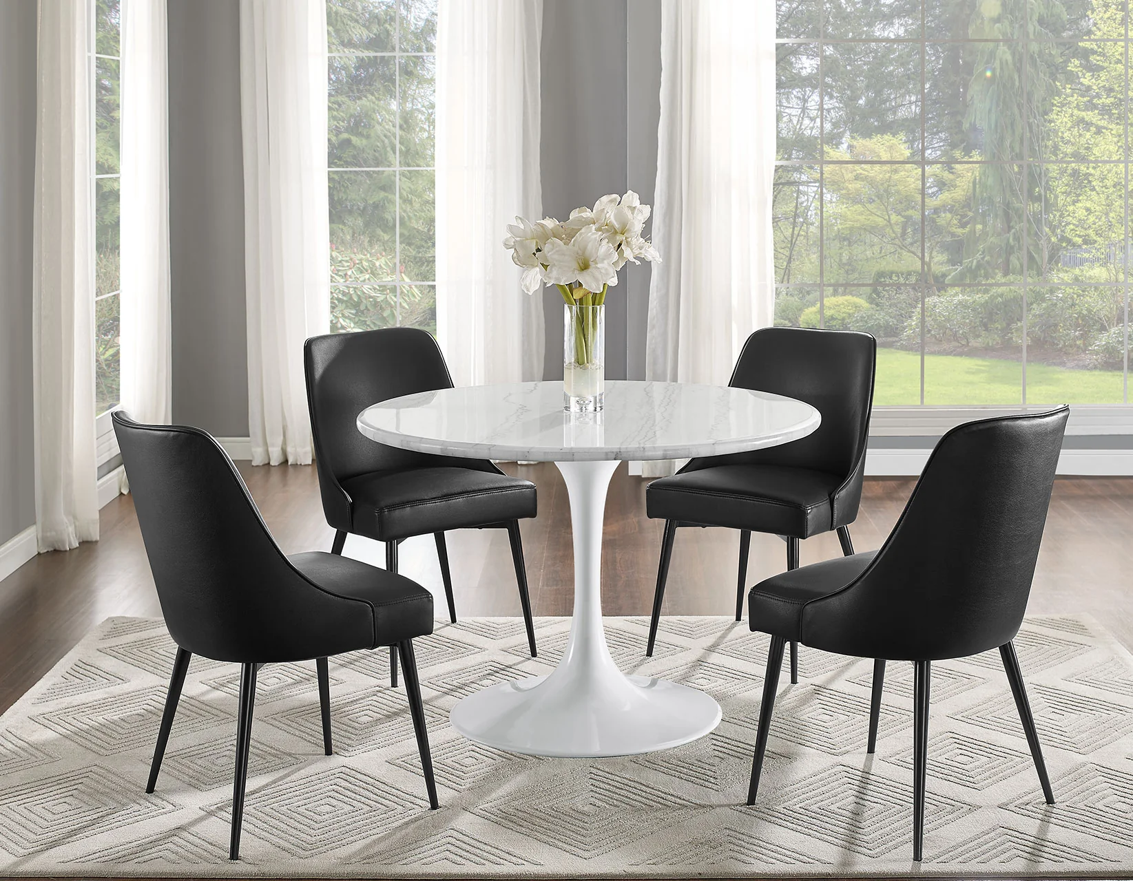 Colby Black Leatherette Dining Chairs (pr) - Image 8
