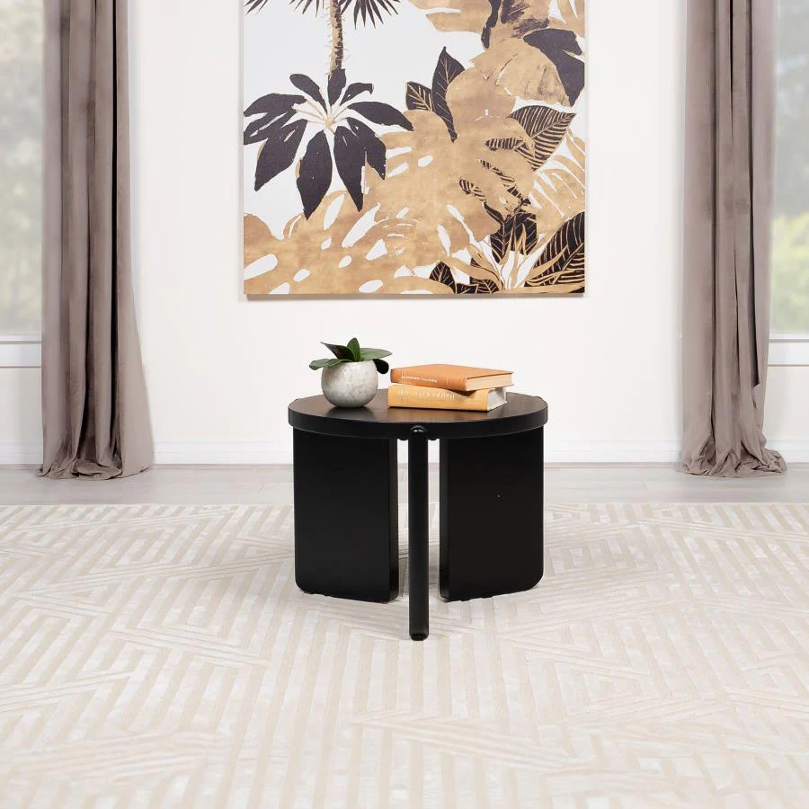 Corey Round Black End Table - Image 2