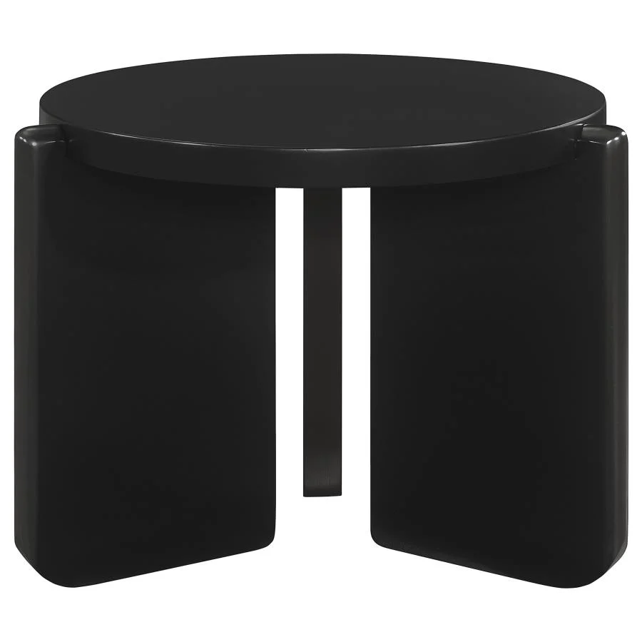 Corey Round Black End Table - Image 3