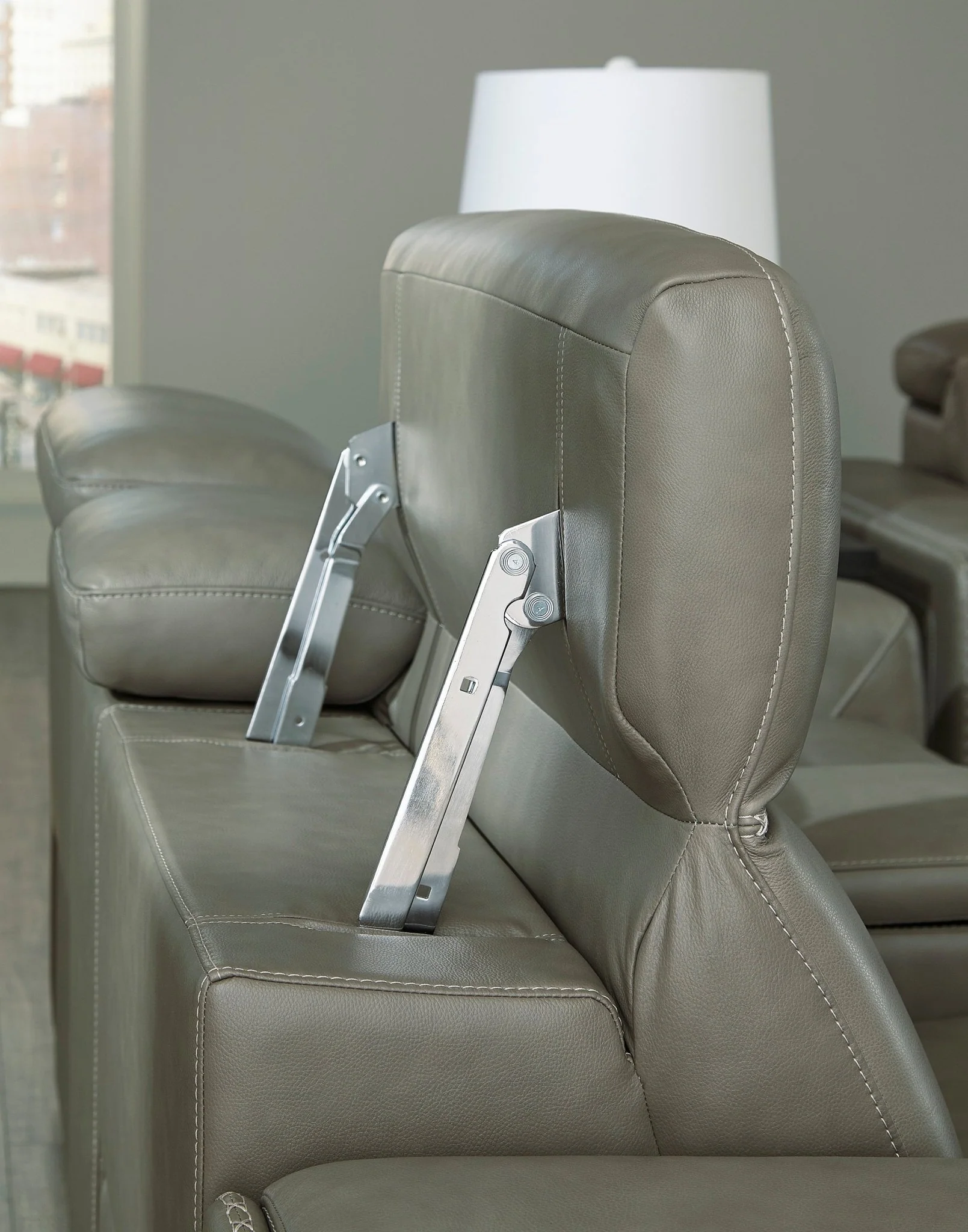 Cori 2 PC Leather Sofa W/Console - Image 11