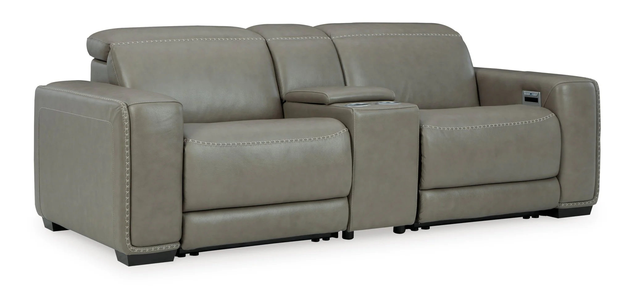Cori 2 PC Leather Sofa W/Console - Image 5