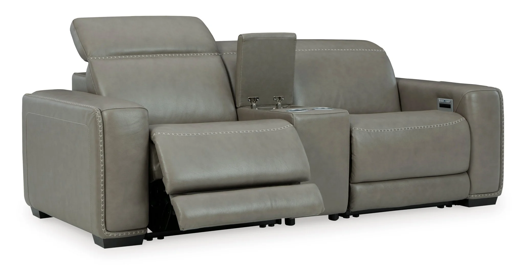 Cori 2 PC Leather Sofa W/Console - Image 7