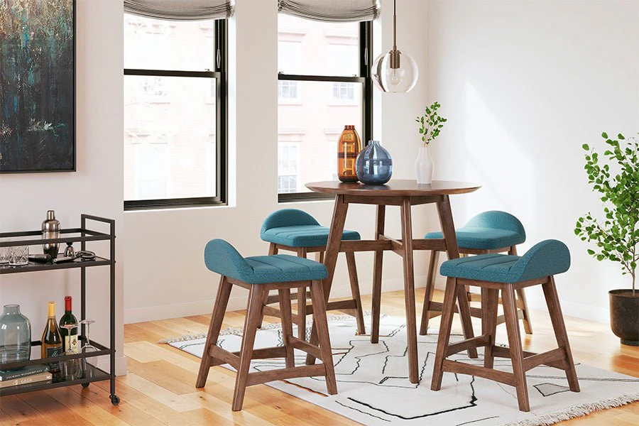 Lynn Blue Upholstered Counter Stools (Set of 2) - Image 12