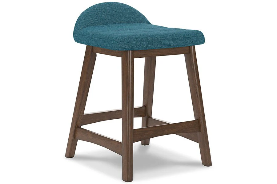 Lynn Blue Upholstered Counter Stools (Set of 2) - Image 3