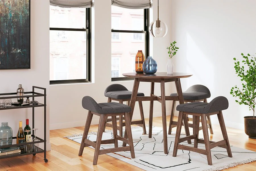Lynn Charcoal Upholstered Counter Stools (Set of 2) - Image 14