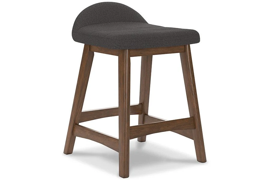 Lynn Charcoal Upholstered Counter Stools (Set of 2) - Image 3