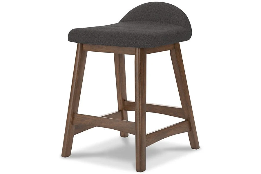Lynn Charcoal Upholstered Counter Stools (Set of 2) - Image 4