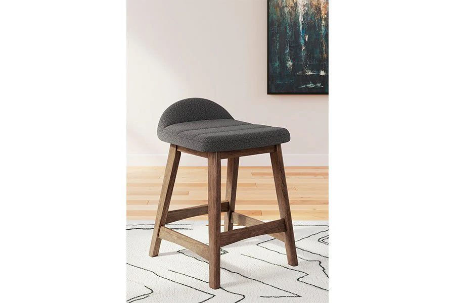 Lynn Charcoal Upholstered Counter Stools (Set of 2) - Image 9