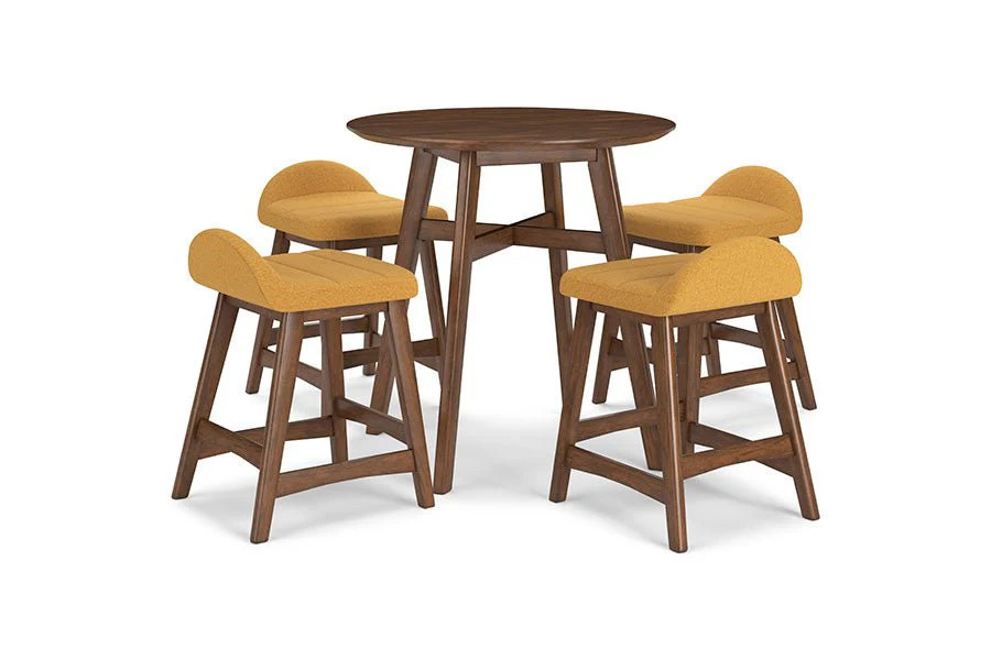 Lynn Mustard Upholstered Counter Stools (Set of 2) - Image 11