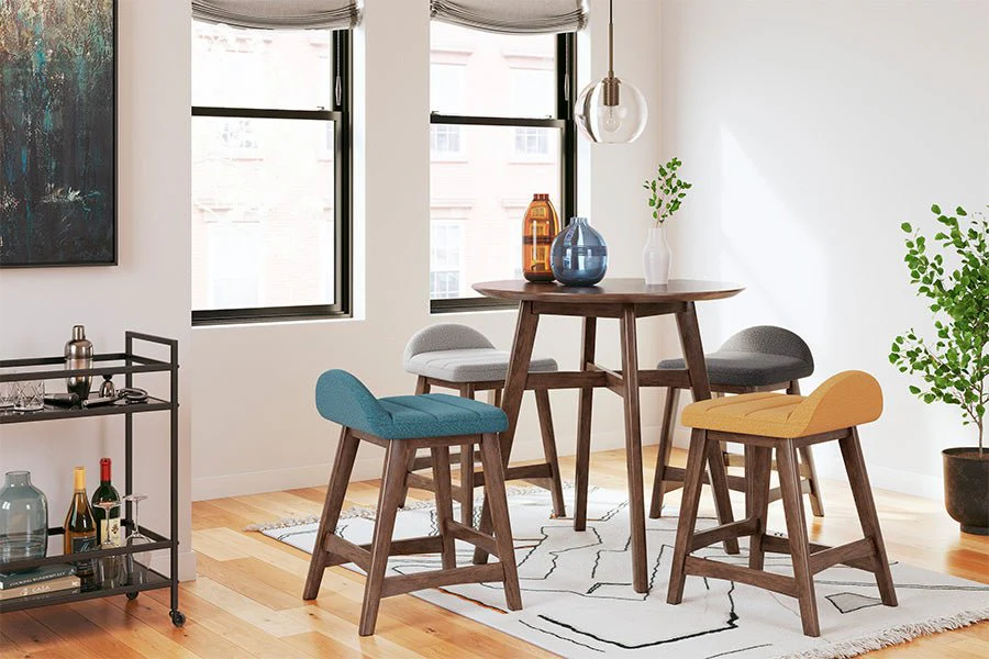 Lynn Mustard Upholstered Counter Stools (Set of 2) - Image 14