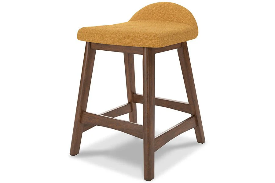 Lynn Mustard Upholstered Counter Stools (Set of 2) - Image 4