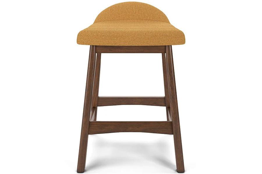 Lynn Mustard Upholstered Counter Stools (Set of 2) - Image 5