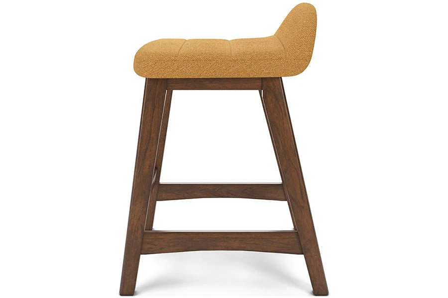 Lynn Mustard Upholstered Counter Stools (Set of 2) - Image 7
