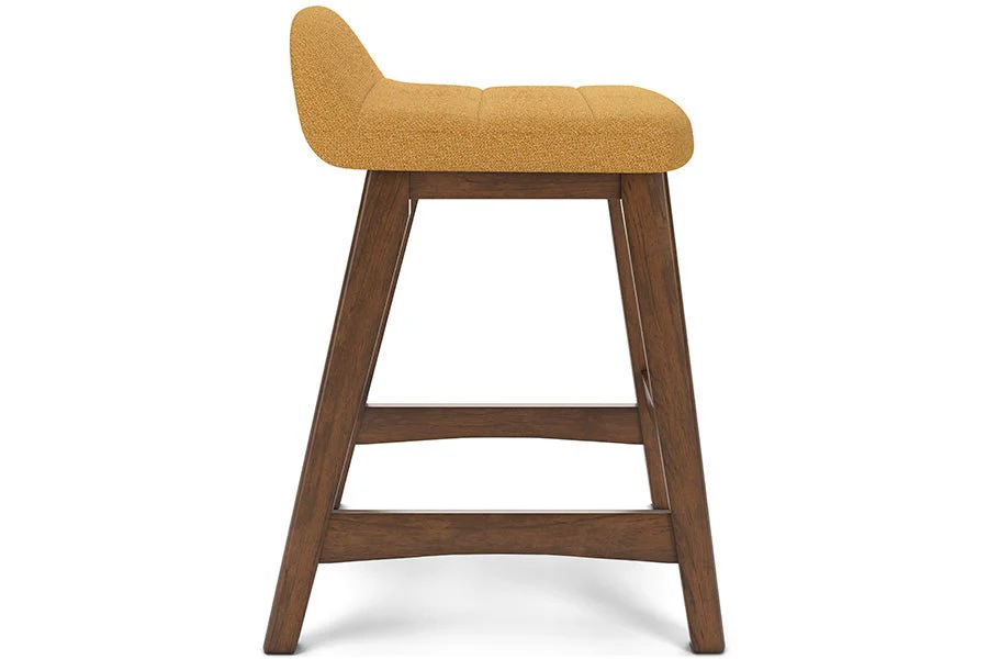 Lynn Mustard Upholstered Counter Stools (Set of 2) - Image 8