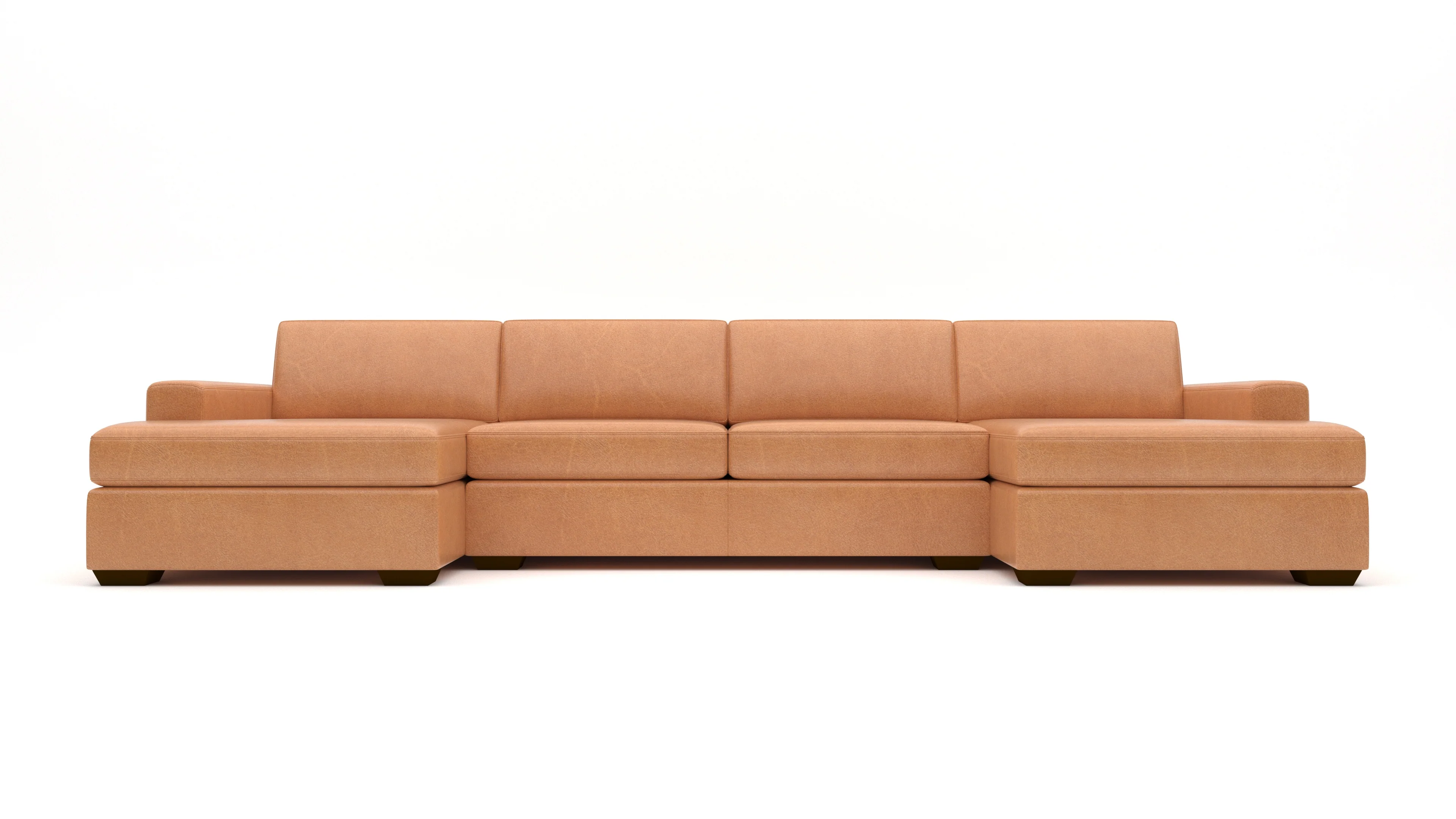 Mas Mesa 158" Deep Leather Double Chaise With Armless Loveseat - Image 3