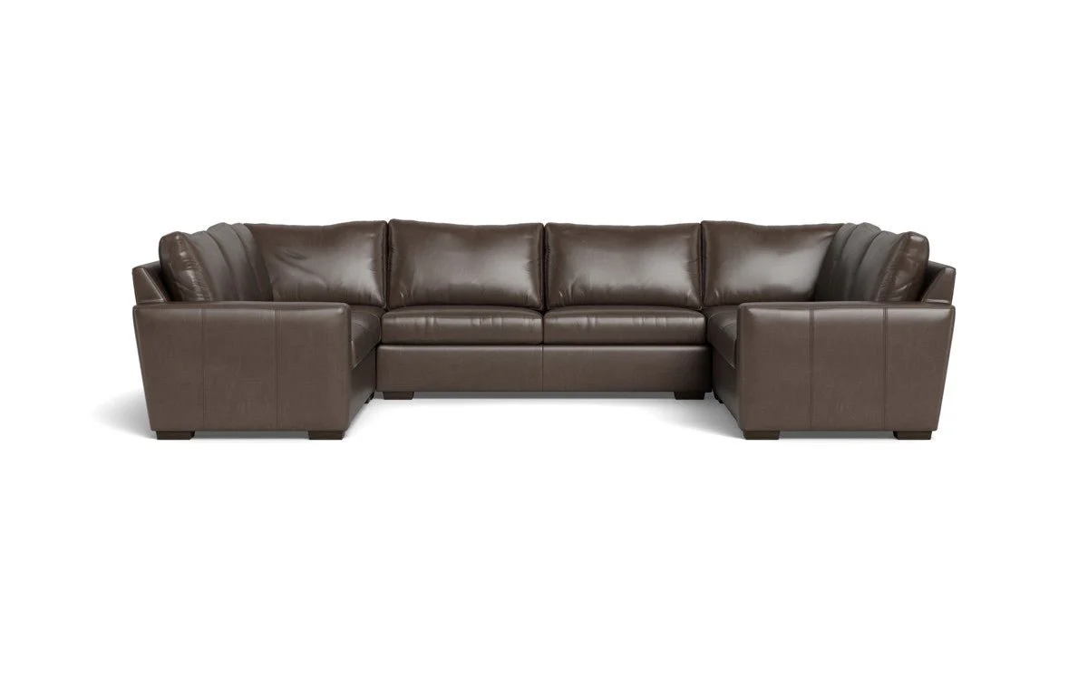 Mas Mesa 166" Deep Leather Condo U Sectional - Image 11