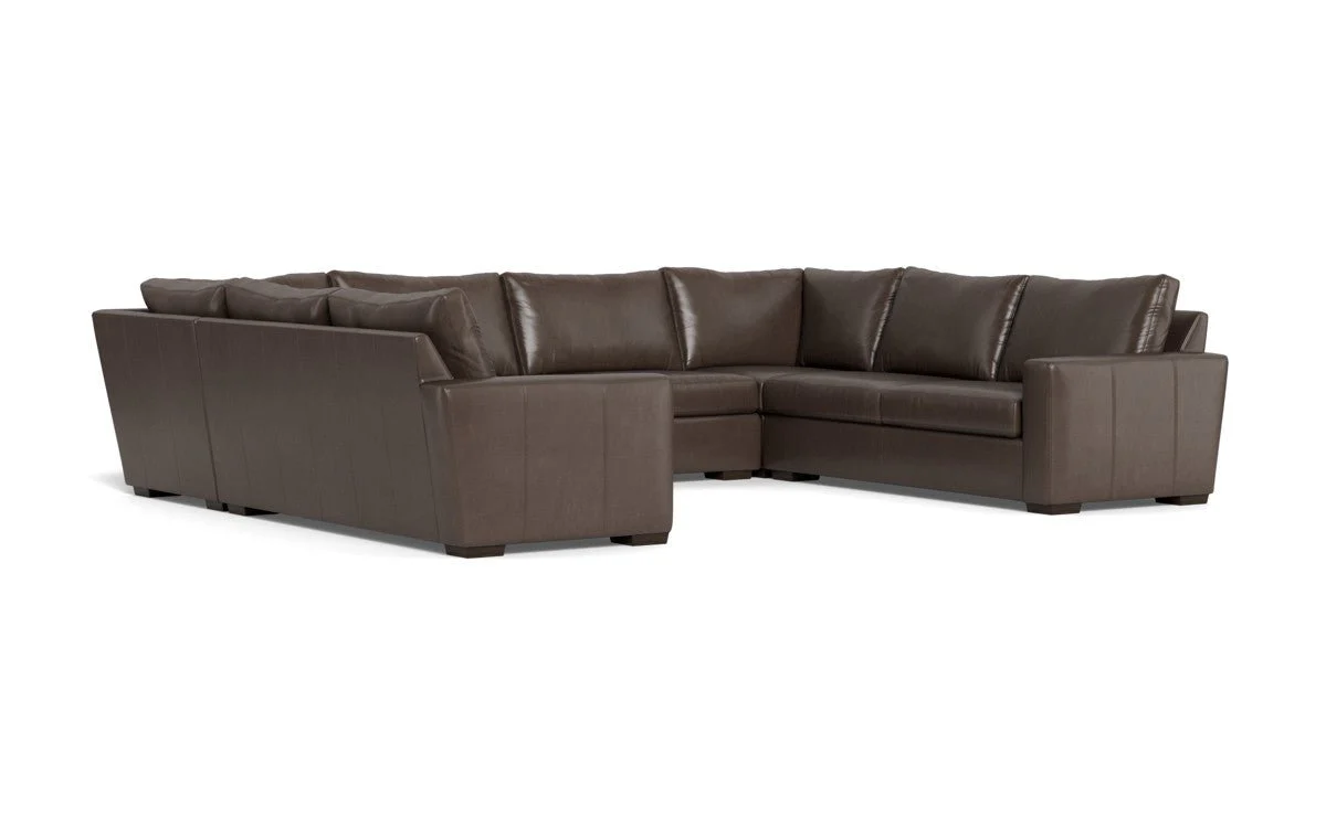 Mas Mesa 166" Deep Leather Condo U Sectional - Image 12