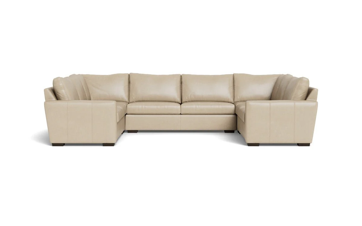 Mas Mesa 166" Deep Leather Condo U Sectional - Image 14
