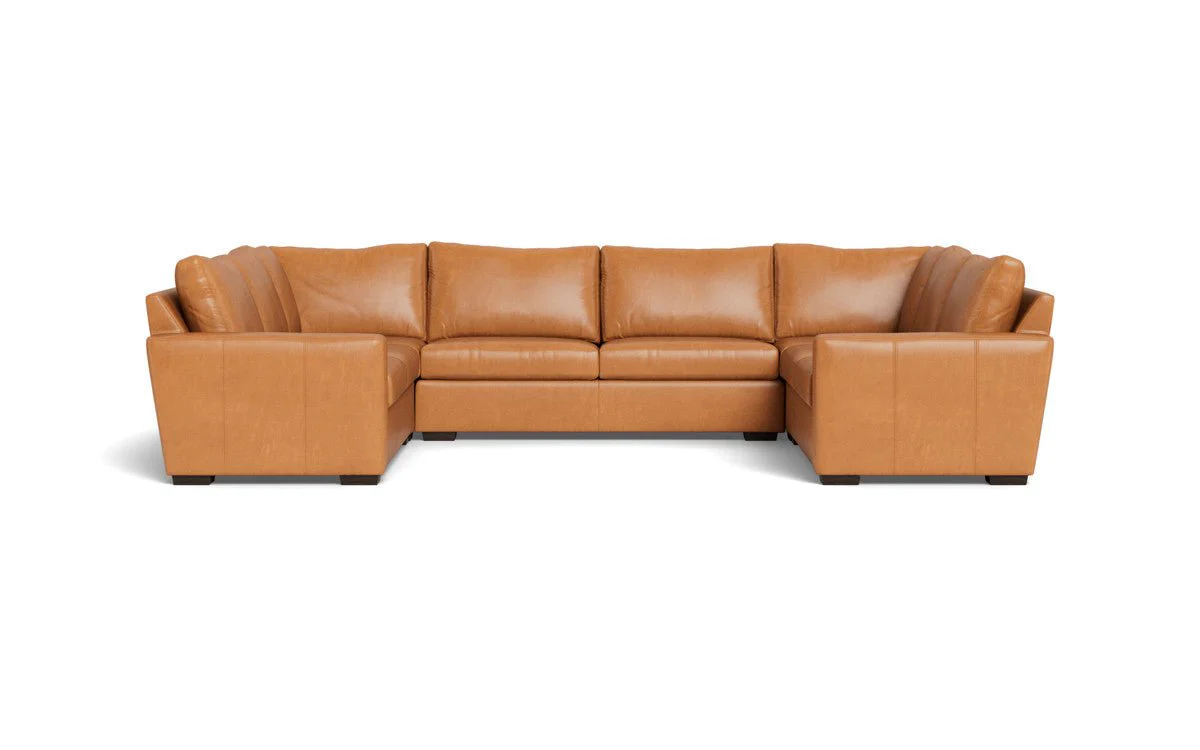 Mas Mesa 166" Deep Leather Condo U Sectional - Image 17