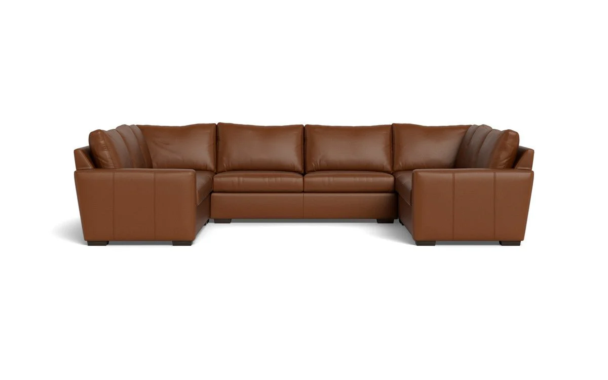Mas Mesa 166" Deep Leather Condo U Sectional - Image 26