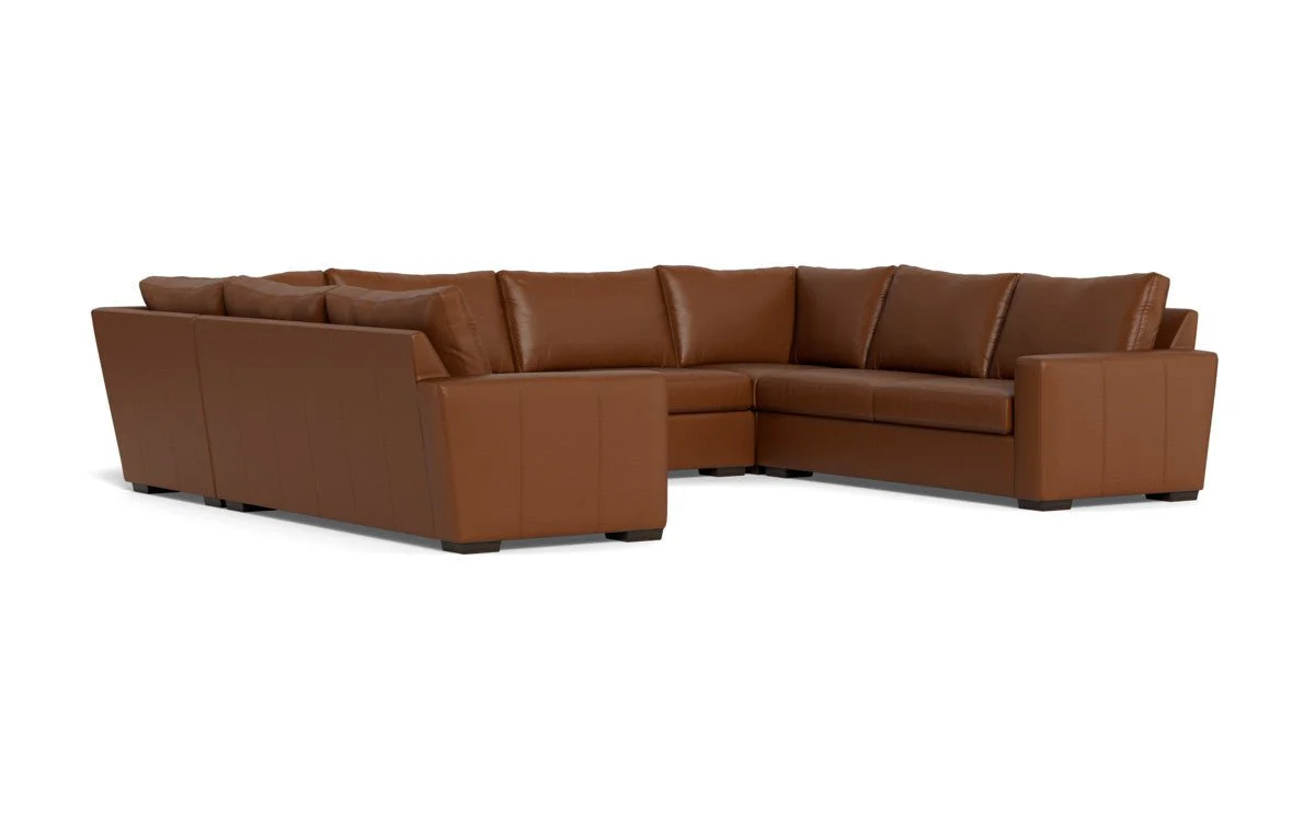 Mas Mesa 166" Deep Leather Condo U Sectional - Image 27