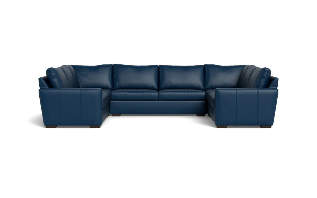 Mas Mesa 166" Deep Leather Condo U Sectional - Image 29