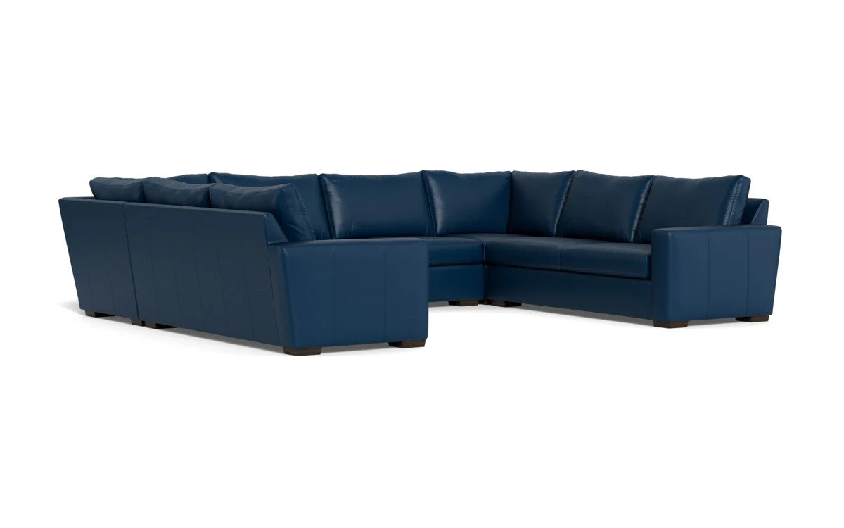 Mas Mesa 166" Deep Leather Condo U Sectional - Image 30