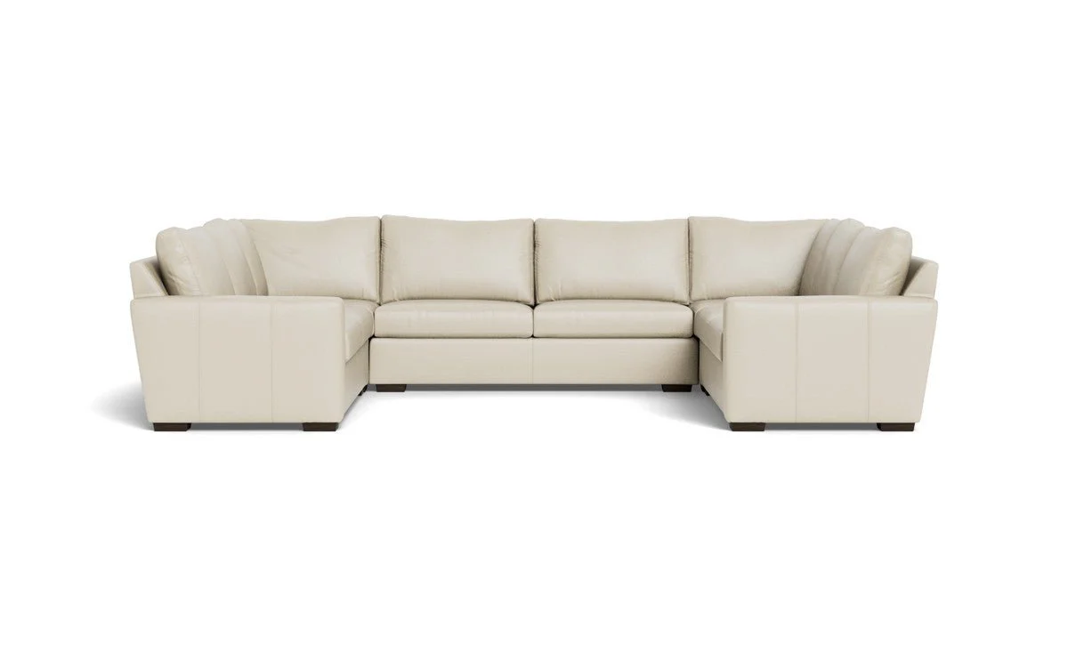 Mas Mesa 166" Deep Leather Condo U Sectional - Image 32
