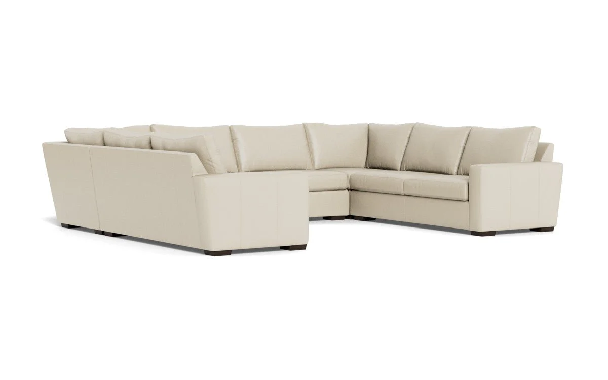 Mas Mesa 166" Deep Leather Condo U Sectional - Image 33