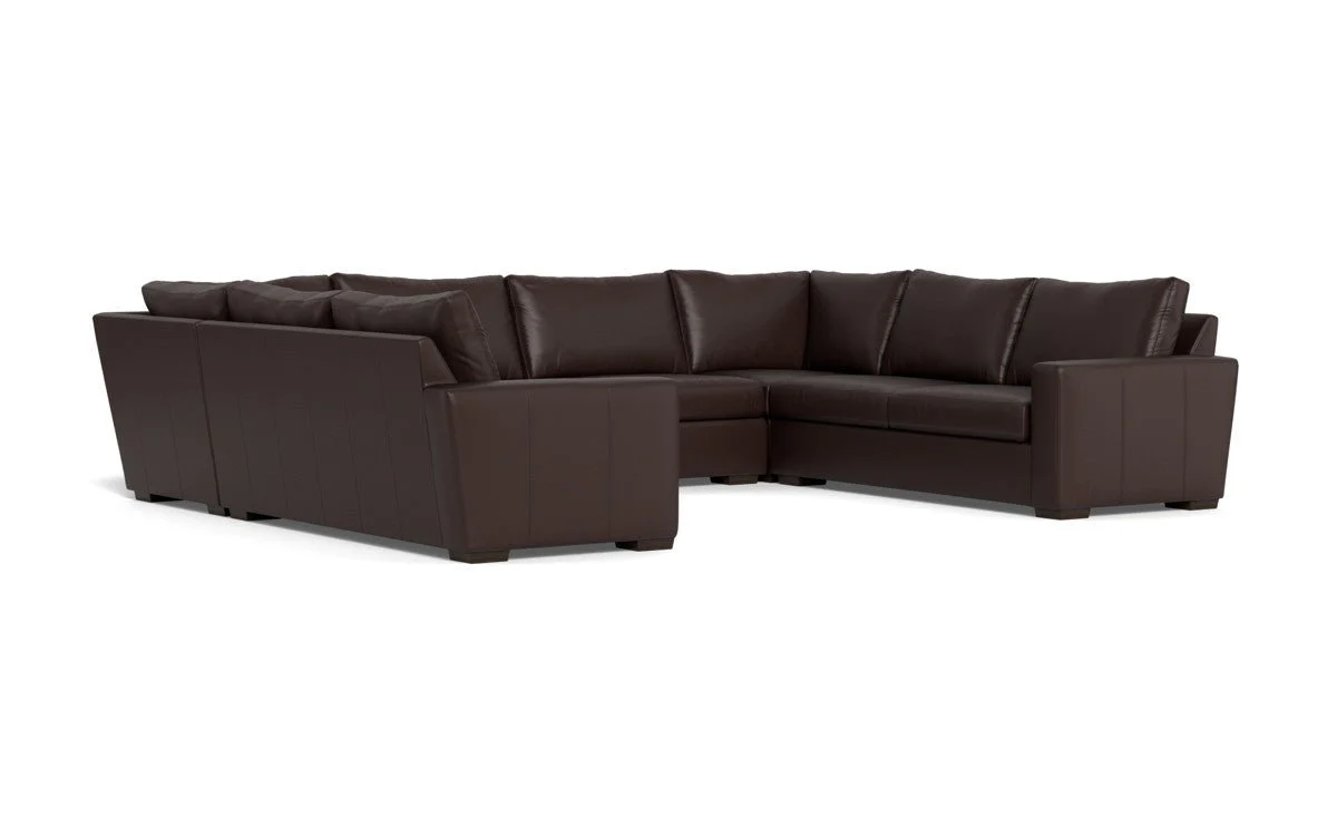 Mas Mesa 166" Deep Leather Condo U Sectional - Image 36