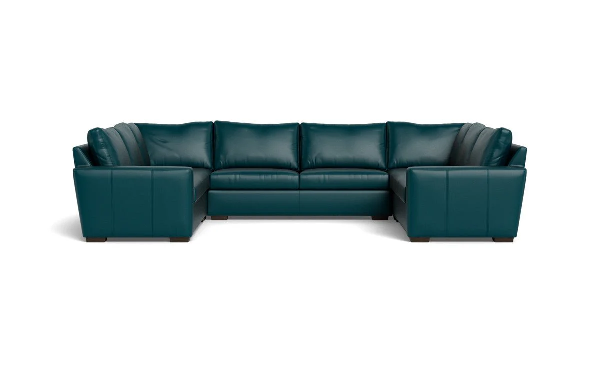 Mas Mesa 166" Deep Leather Condo U Sectional - Image 38