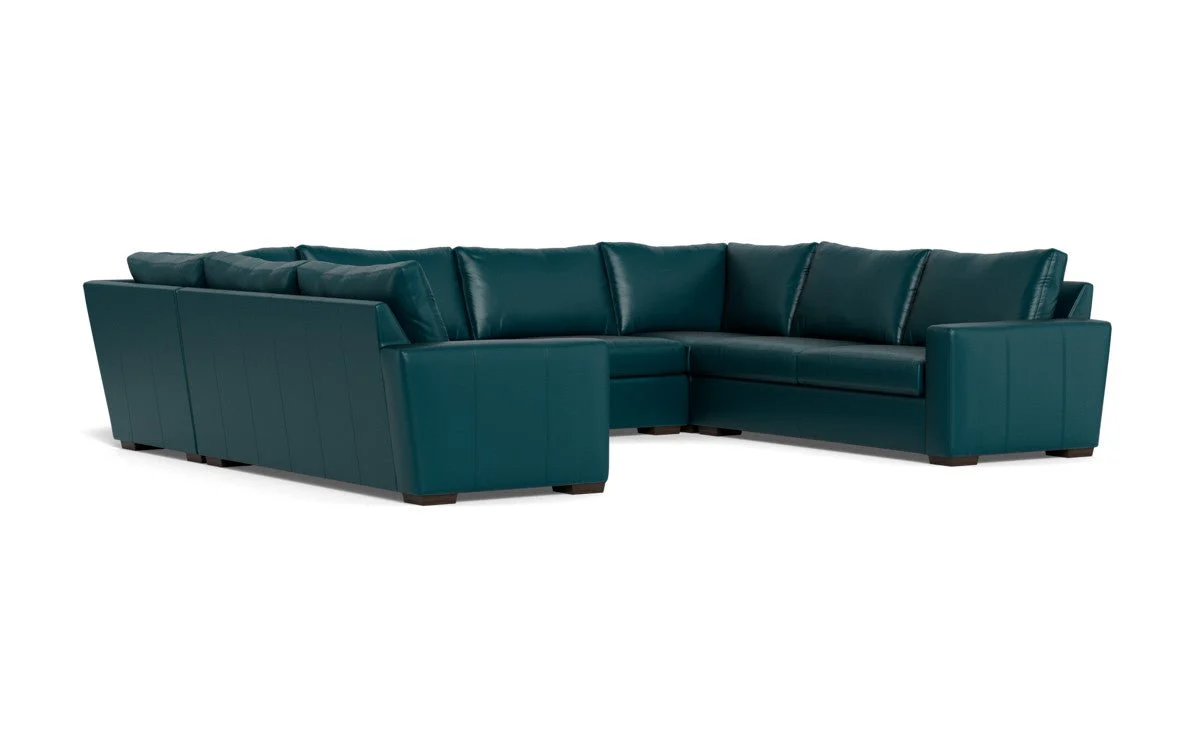 Mas Mesa 166" Deep Leather Condo U Sectional - Image 39