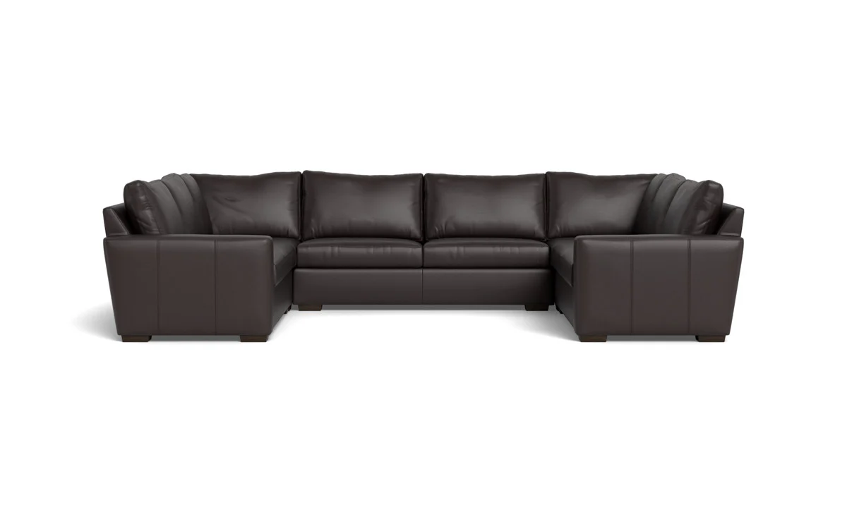 Mas Mesa 166" Deep Leather Condo U Sectional - Image 41