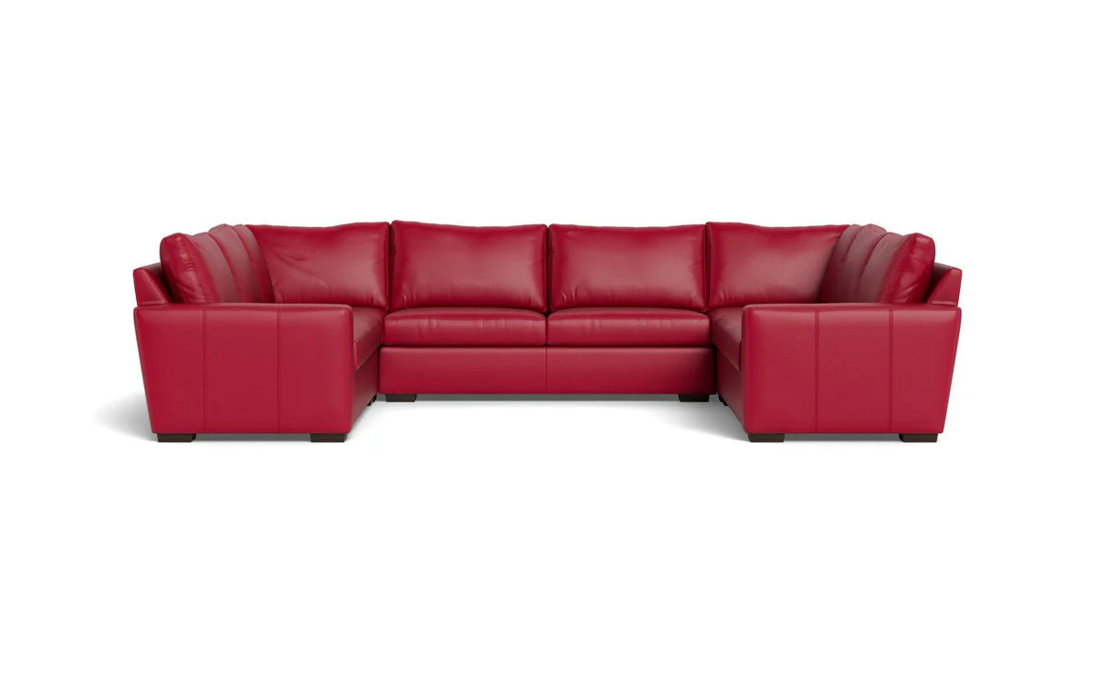 Mas Mesa 166" Deep Leather Condo U Sectional - Image 44