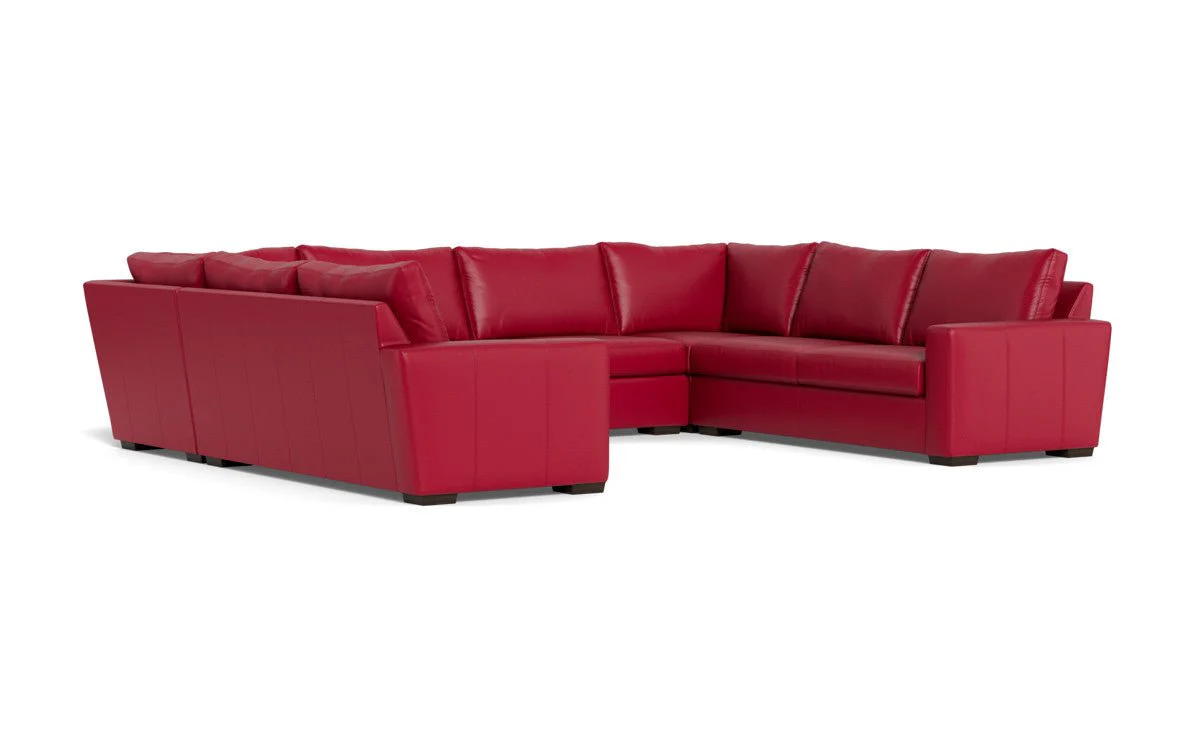 Mas Mesa 166" Deep Leather Condo U Sectional - Image 45
