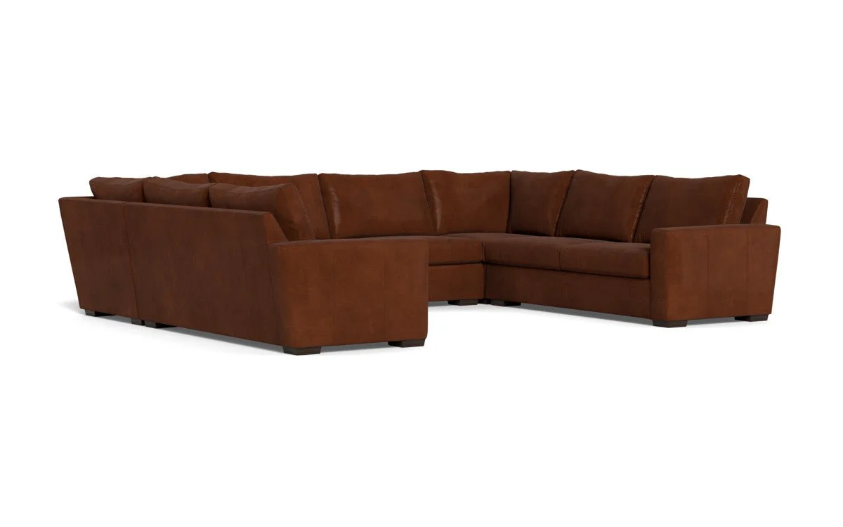 Mas Mesa 166" Deep Leather Condo U Sectional - Image 9
