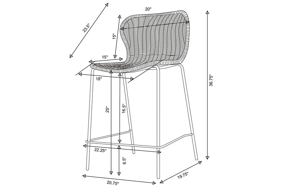 McKenna Faux Rattan Counter Stools (Set of 2) - Image 11