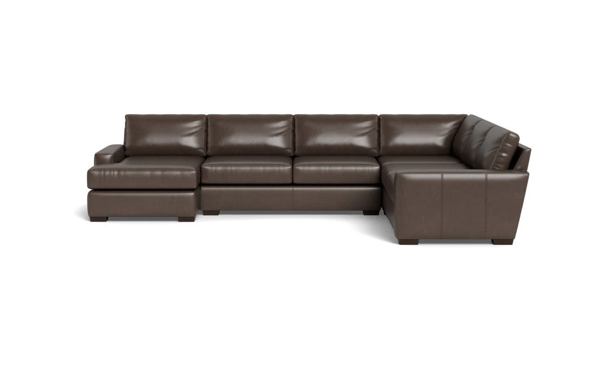 Mas Mesa 162" Deep Leather Corner Sectionals w. Left Chaise - Image 11