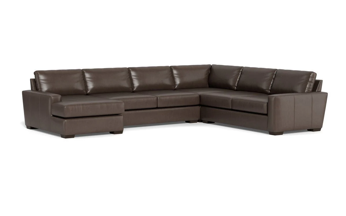 Mas Mesa 162" Deep Leather Corner Sectionals w. Left Chaise - Image 12